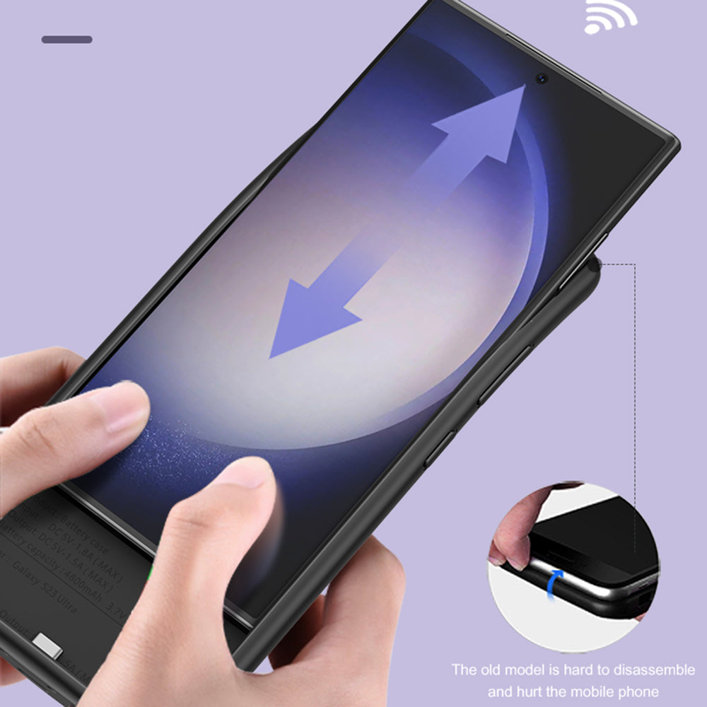 ZHX-213 pro Samsung Galaxy S23+ 4800mAh dobíjecí telefon Prodloužená baterie Soft Edge zadní nabíjecí pouzdro pro mobilní telefon ZHX-213 pro Samsung Galaxy S23+ 4800mAh dobíjecí telefon Prodloužená baterie Soft Edge zadní nabíjecí pouzdro pro mobilní telefon
